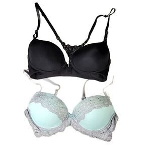 Hers by Herman Sparkle & Lace Bras 2Pc Sz 34B